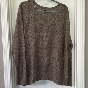 American Eagle Outfitters Brown V-Neck Knit Sweater